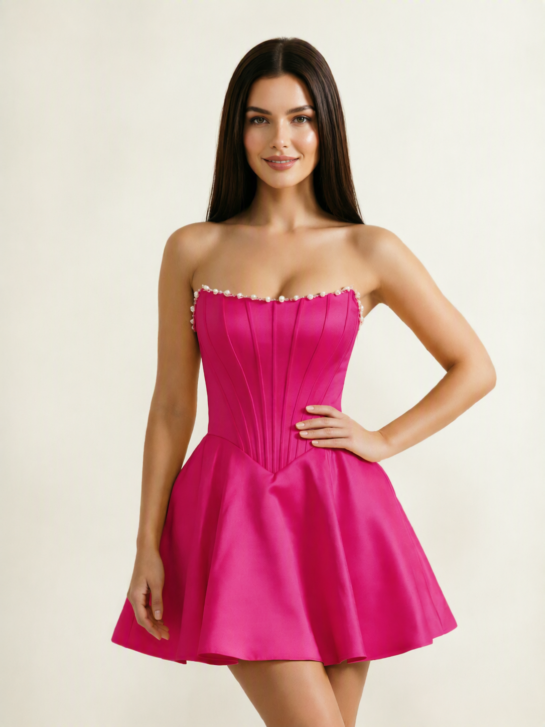 Strapless Corset Satin Short Homecoming Dress