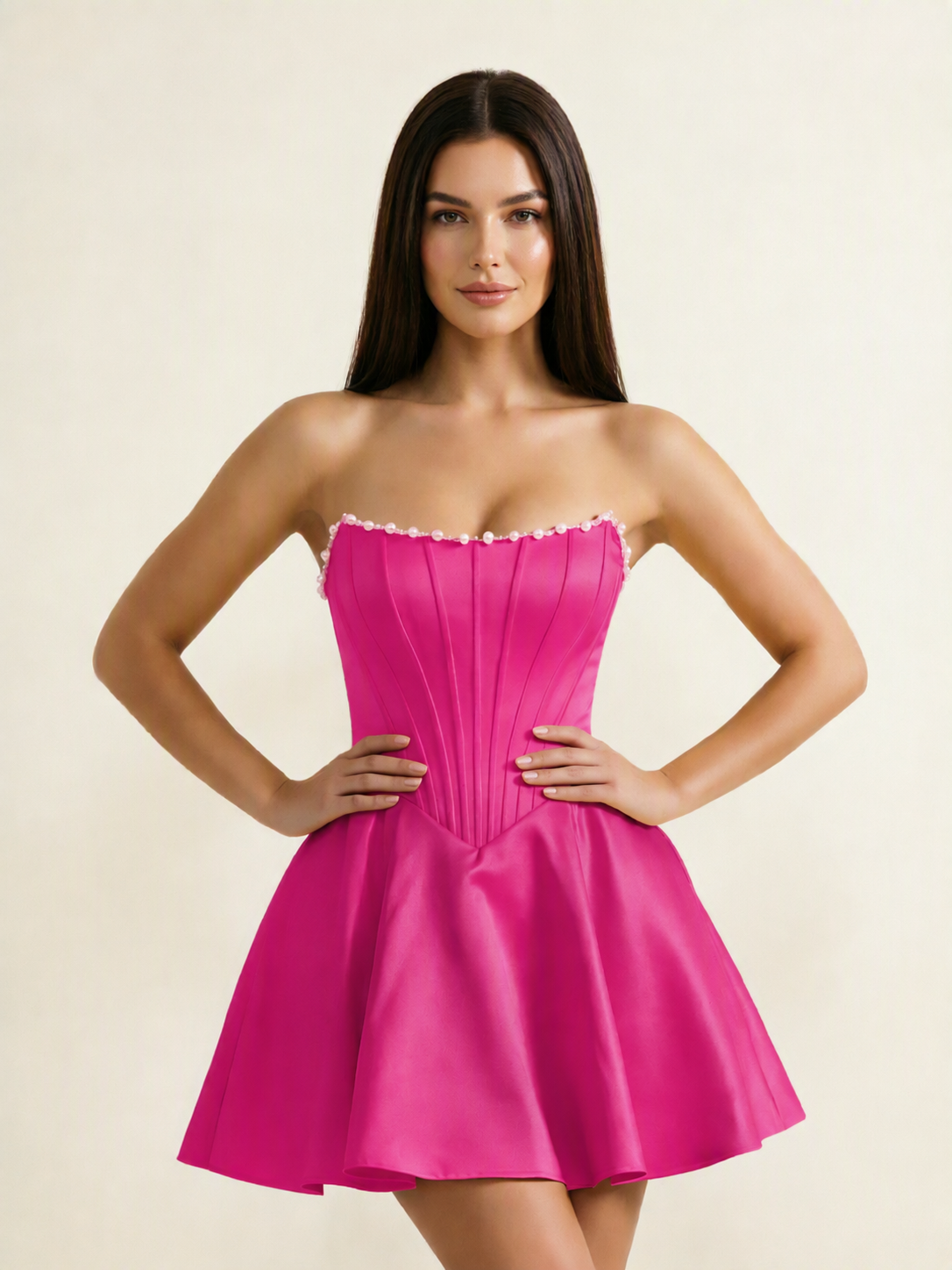Strapless Corset Satin Short Homecoming Dress