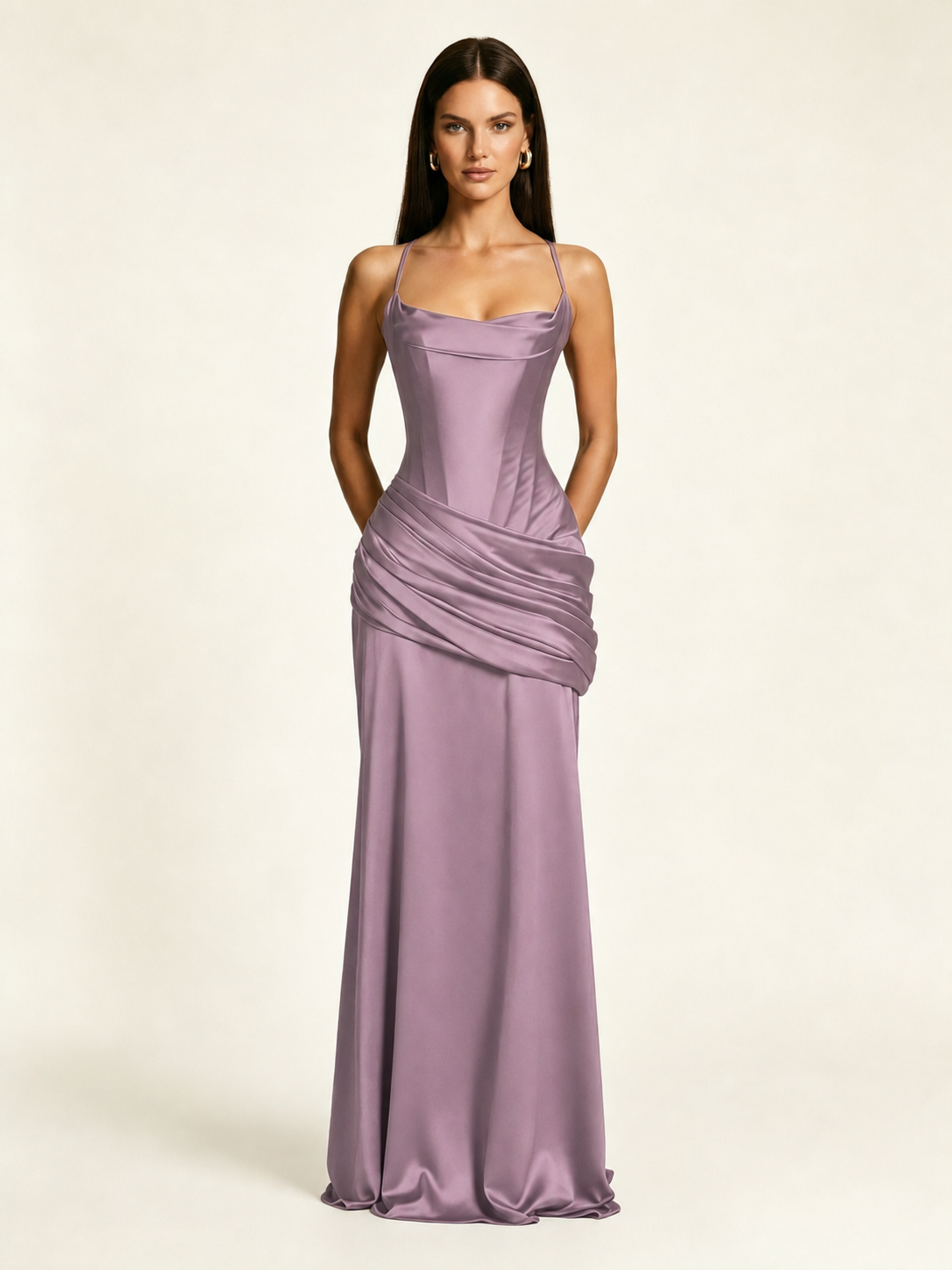 Corset Lace-up Back Draped Mermaid Formal Dress
