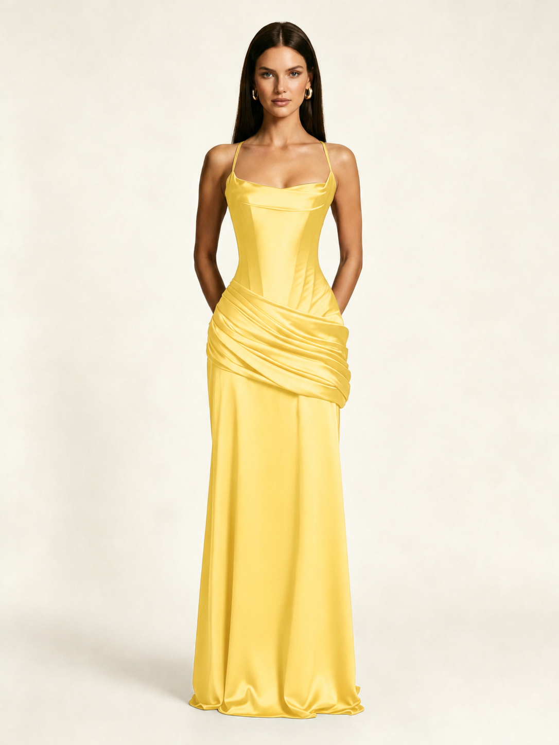 Corset Lace-up Back Draped Mermaid Formal Dress