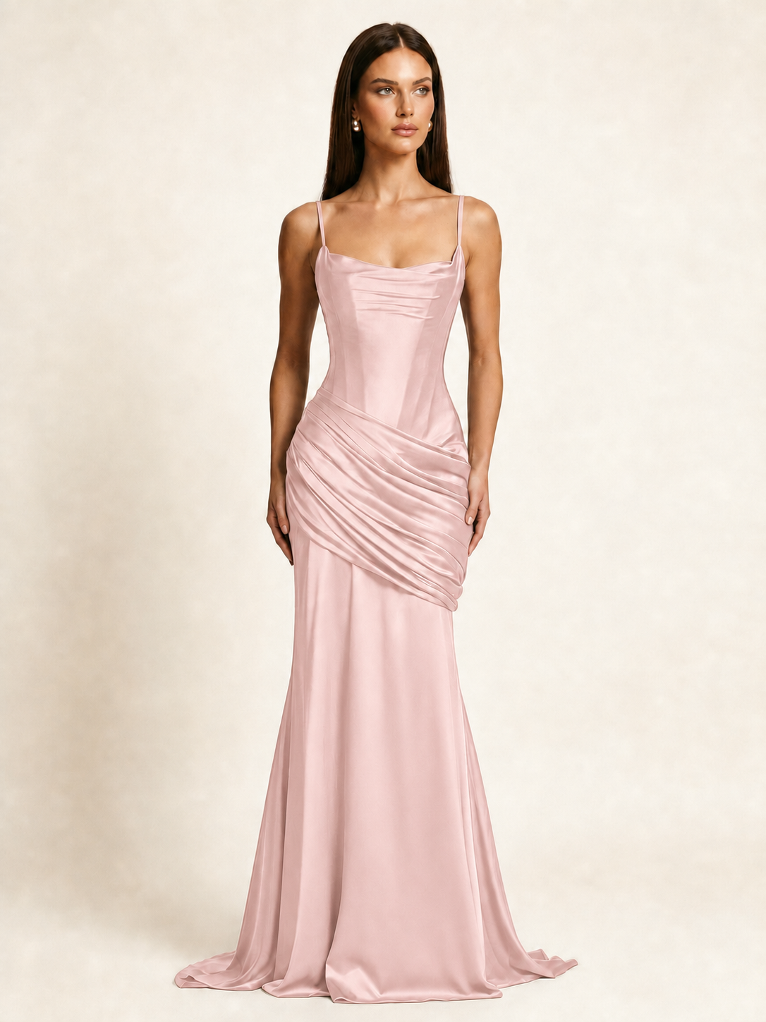 Corset Lace-up Back Draped Mermaid Formal Dress