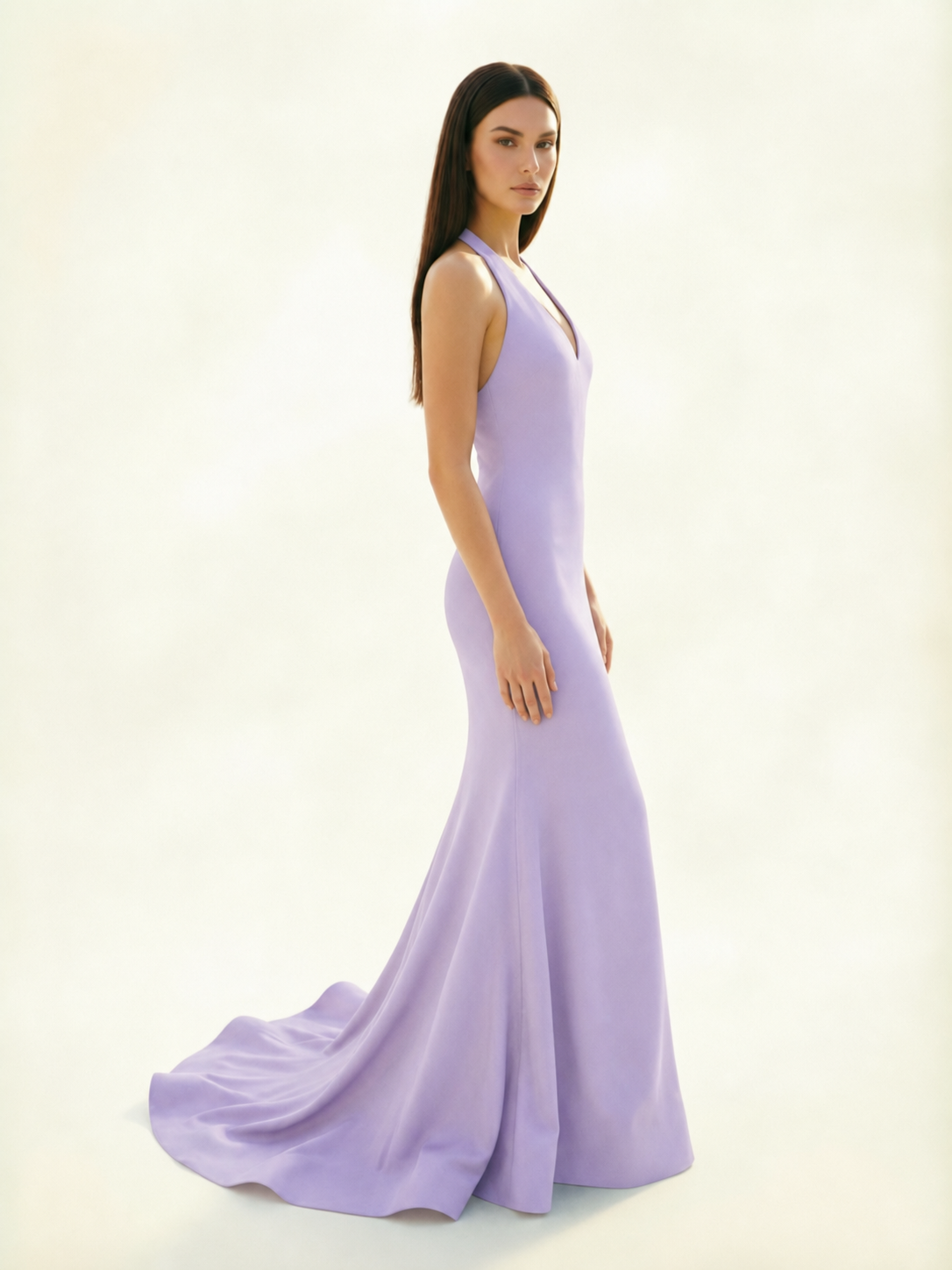 Halter Backless Mermaid Evening Gown