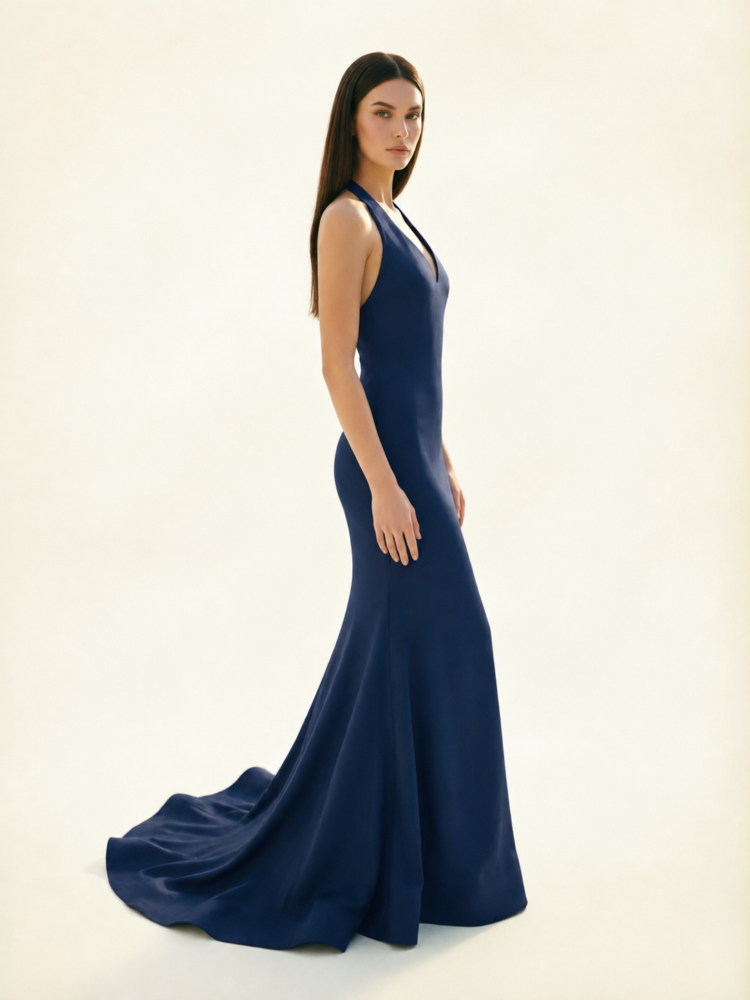 Halter Backless Mermaid Evening Gown