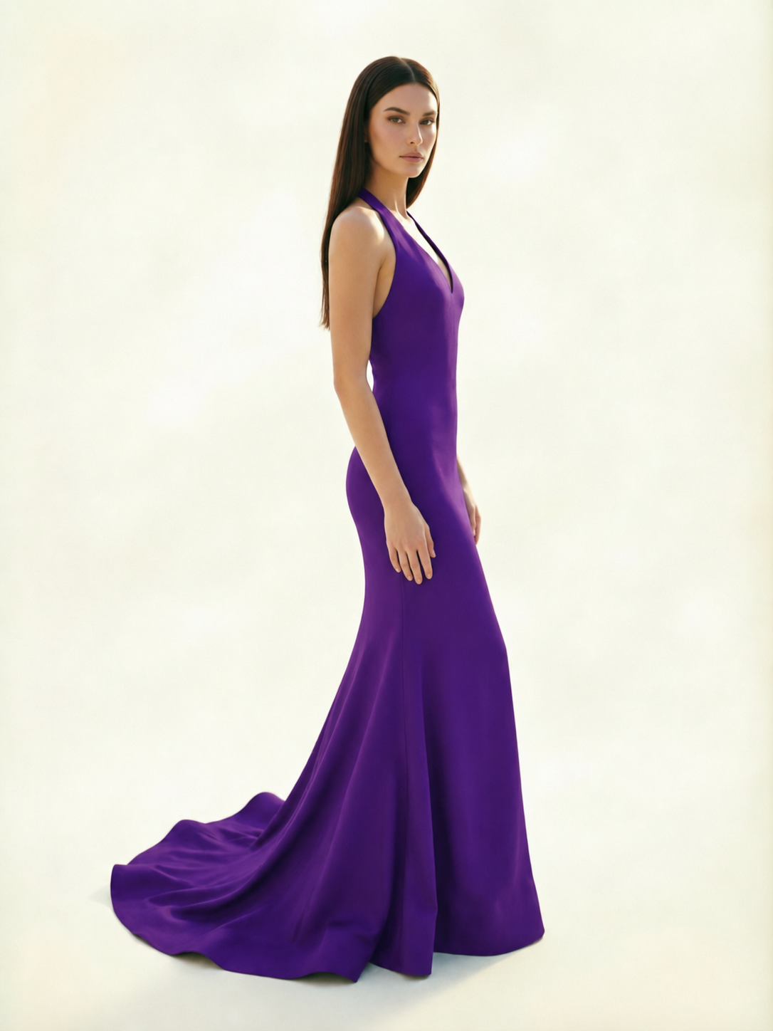 Halter Backless Mermaid Evening Gown