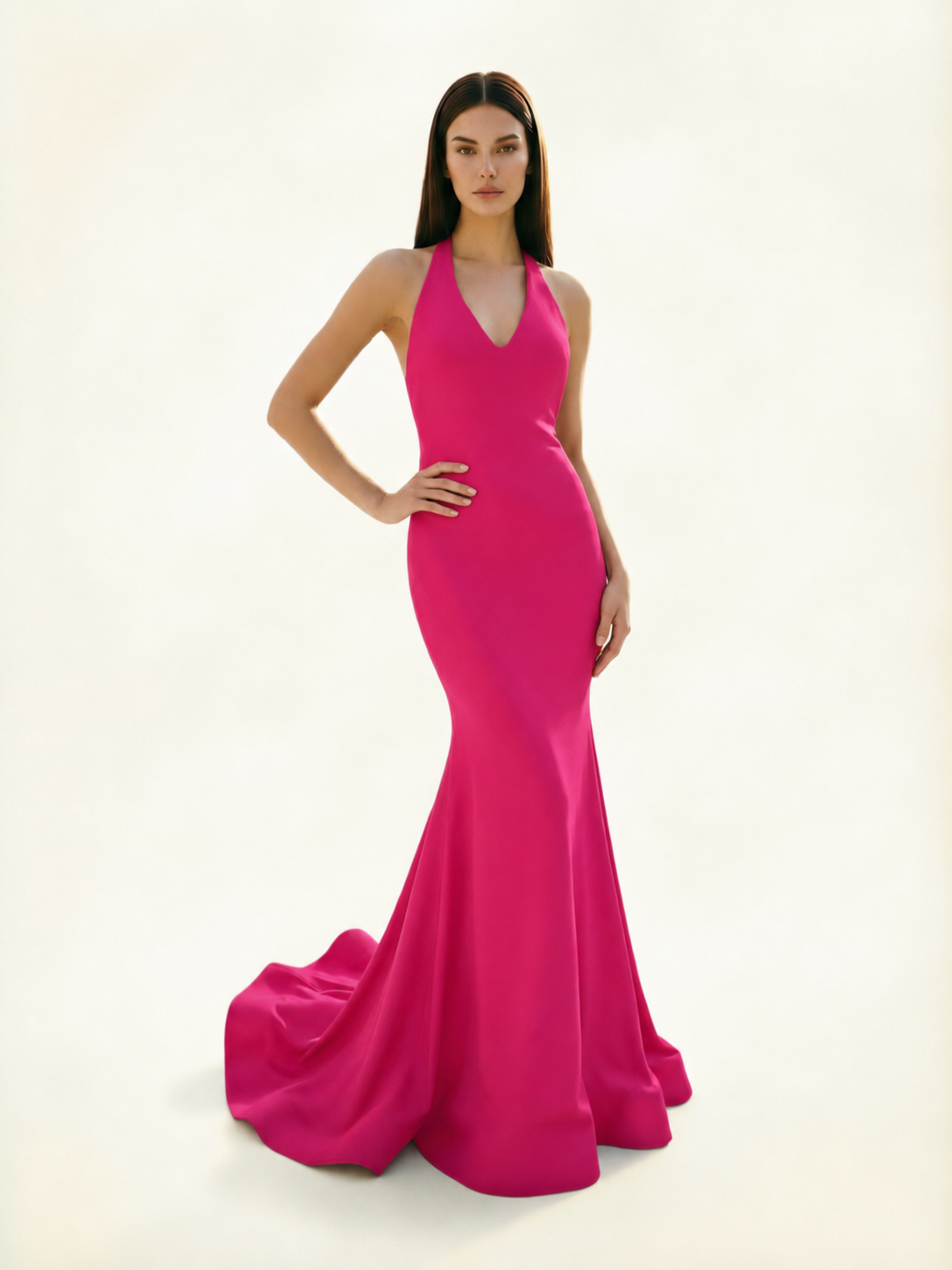 Halter Backless Mermaid Evening Gown