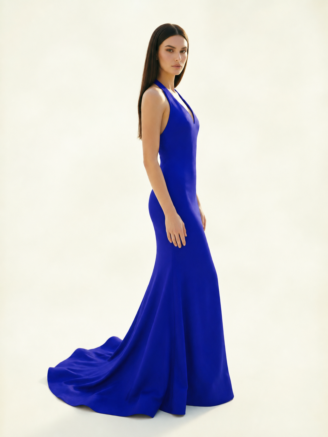 Halter Backless Mermaid Evening Gown