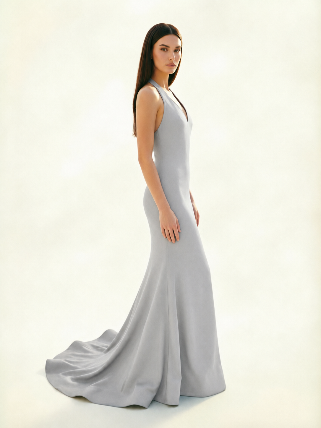 Halter Backless Mermaid Evening Gown