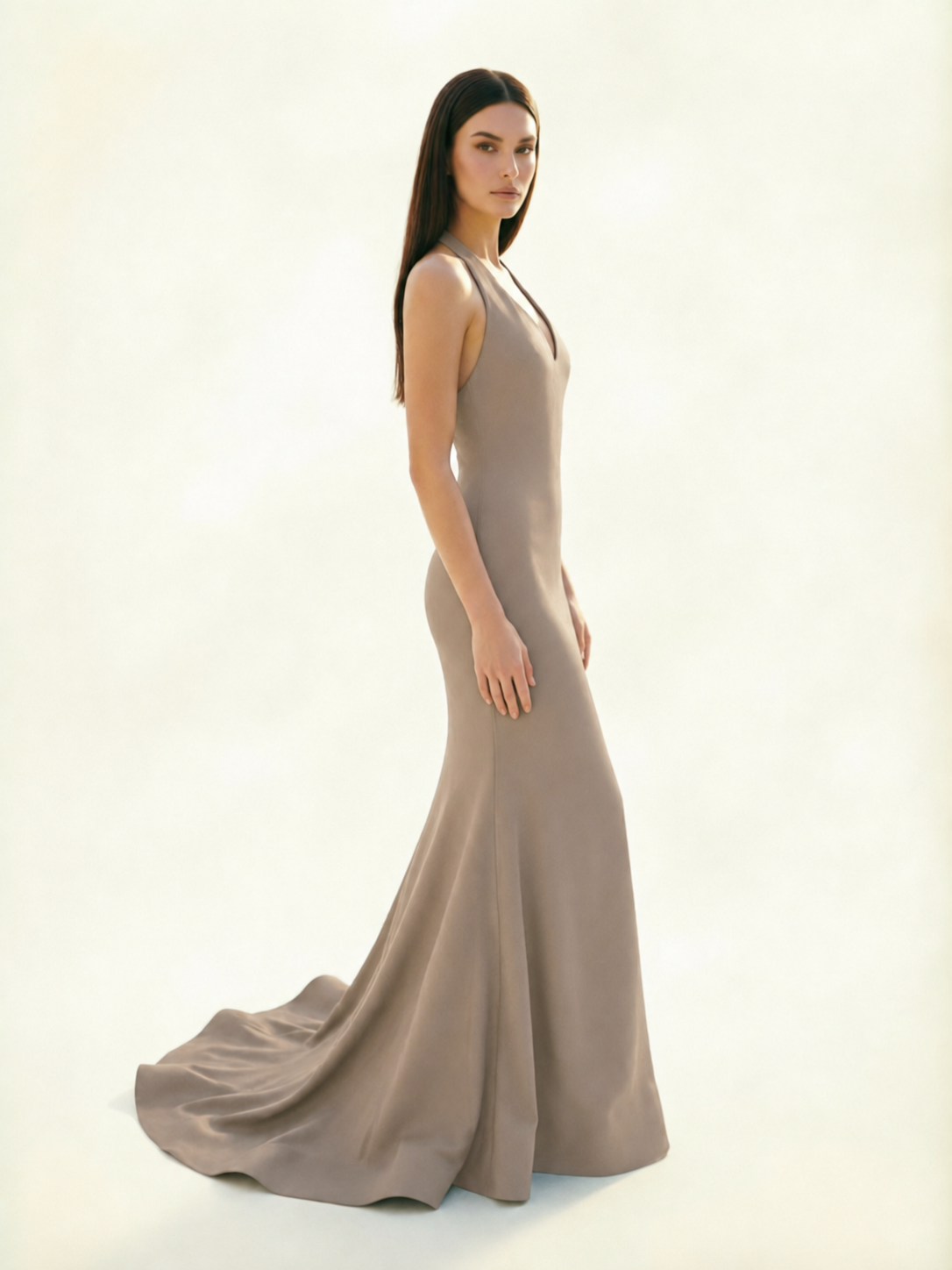 Halter Backless Mermaid Evening Gown