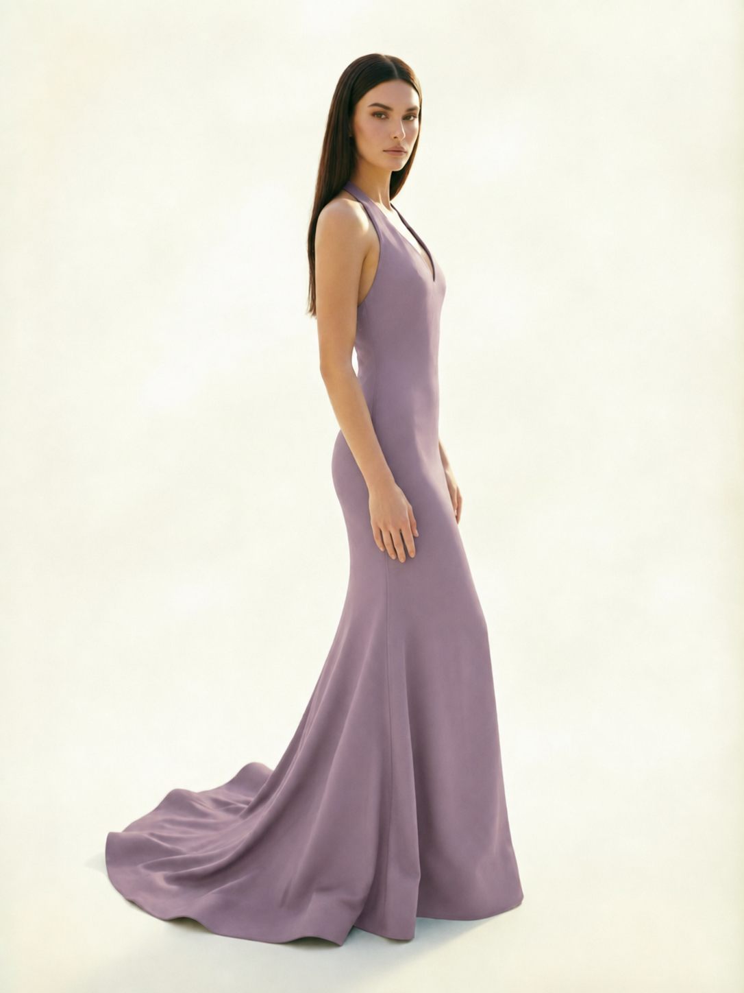 Halter Backless Mermaid Evening Gown