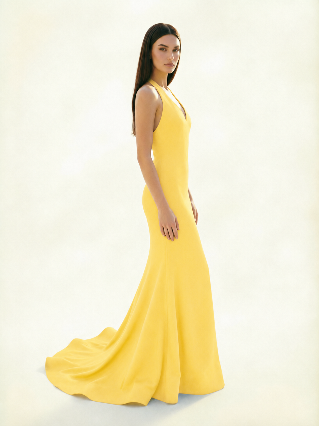 Halter Backless Mermaid Evening Gown