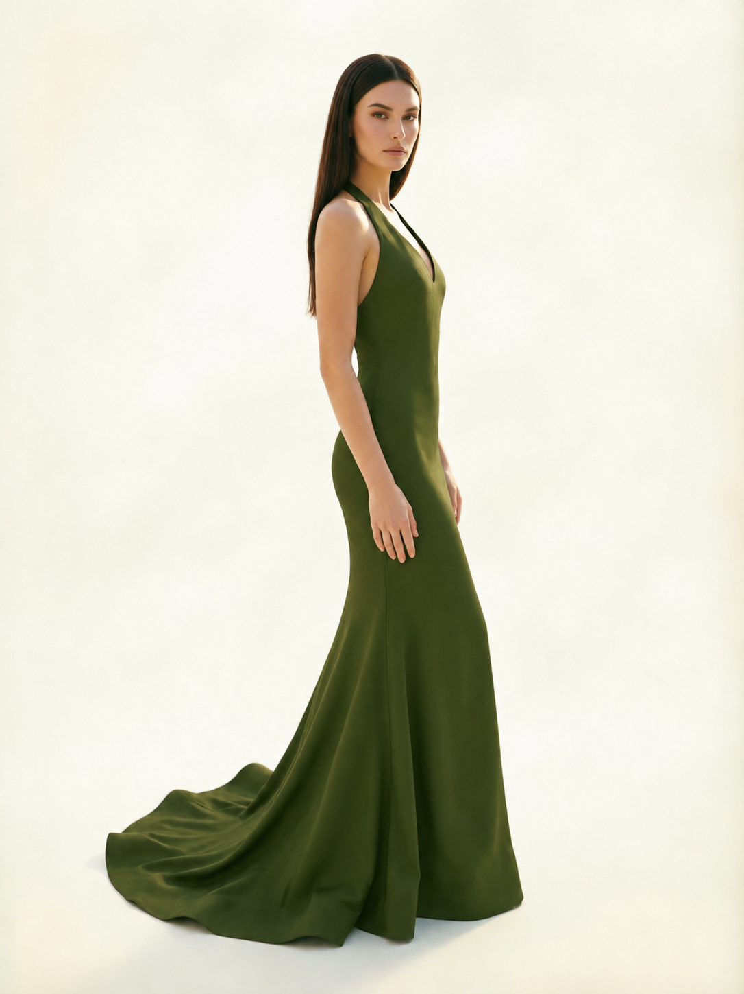 Halter Backless Mermaid Evening Gown