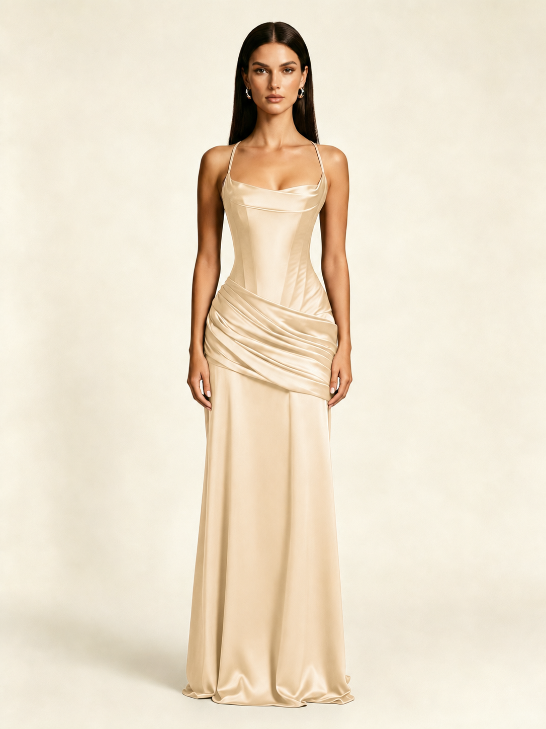Corset Lace-up Back Draped Mermaid Formal Dress