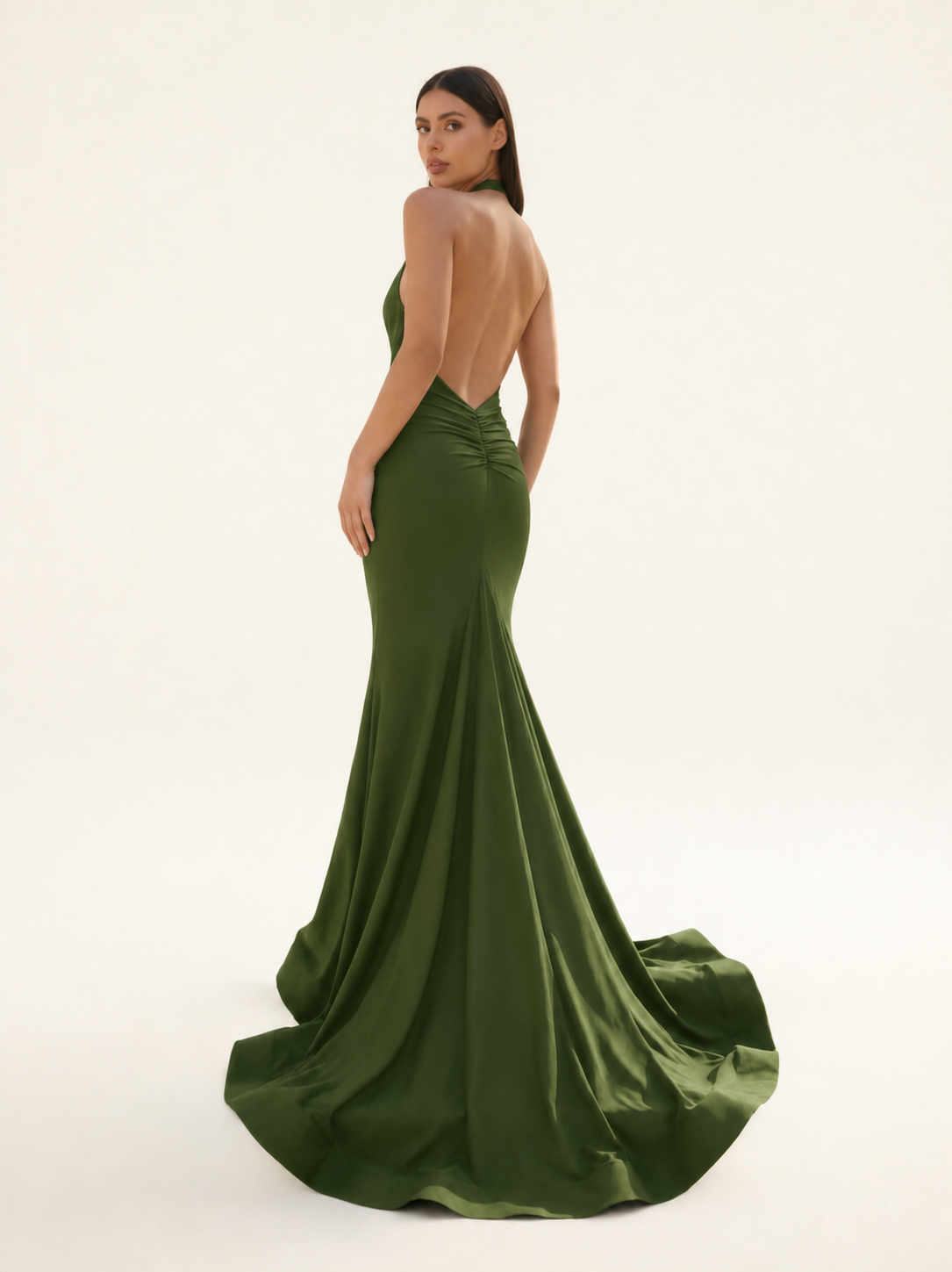 Halter Backless Mermaid Evening Gown