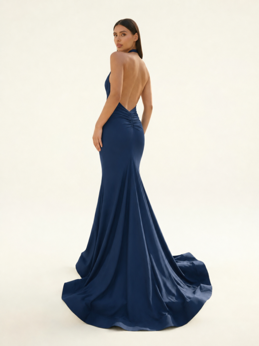 Halter Backless Mermaid Evening Gown