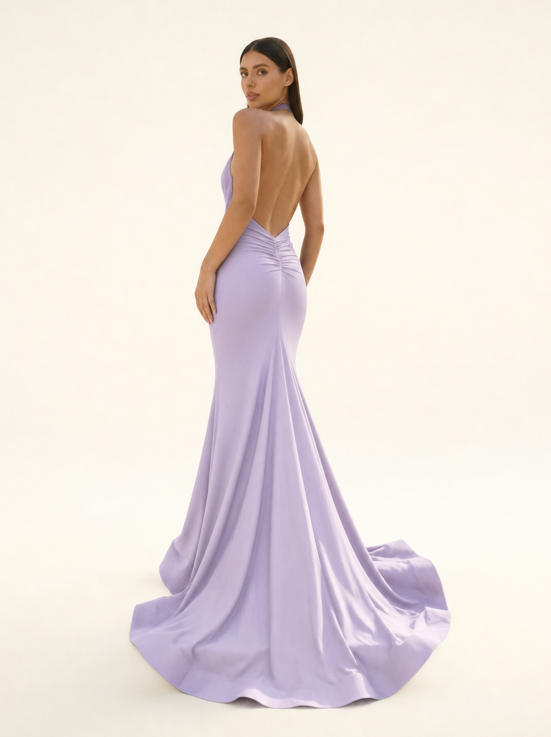 Halter Backless Mermaid Evening Gown