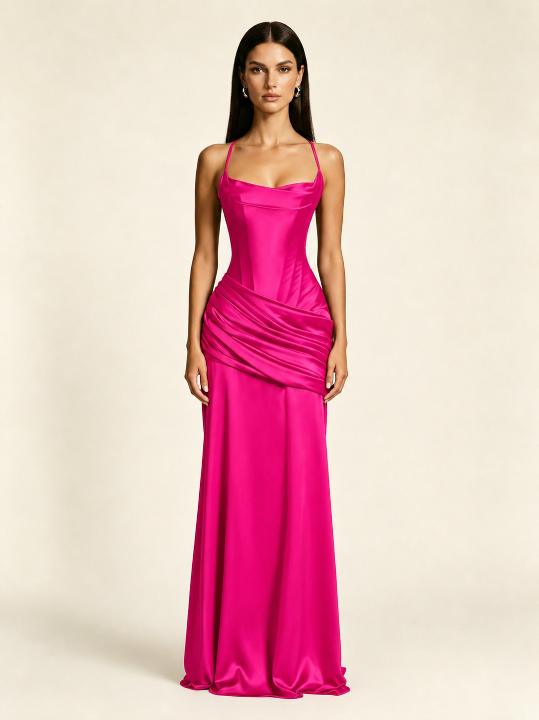 Corset Lace-up Back Draped Mermaid Formal Dress