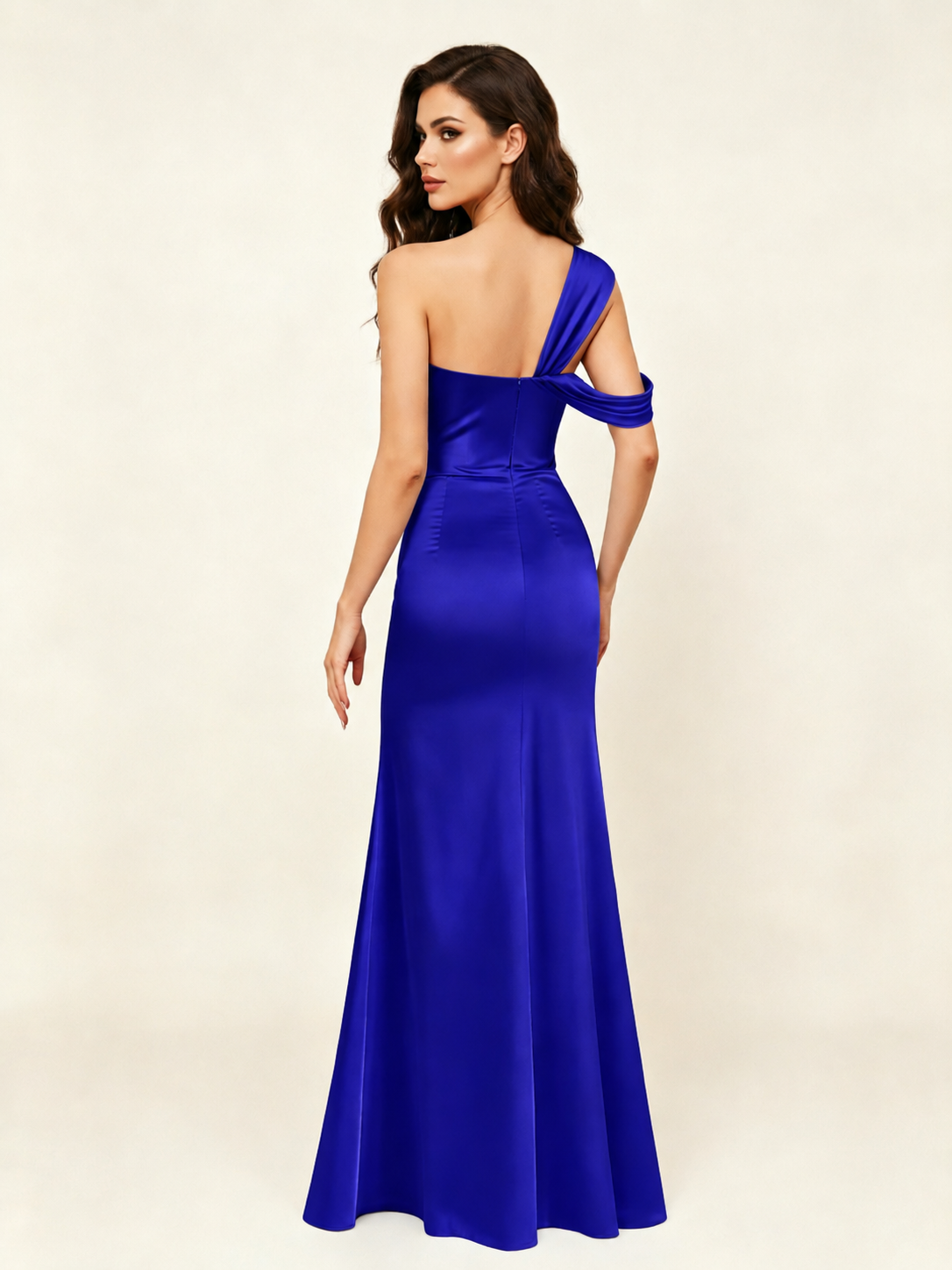 Satin One Shoulder Mermaid Bridesmaid Dress