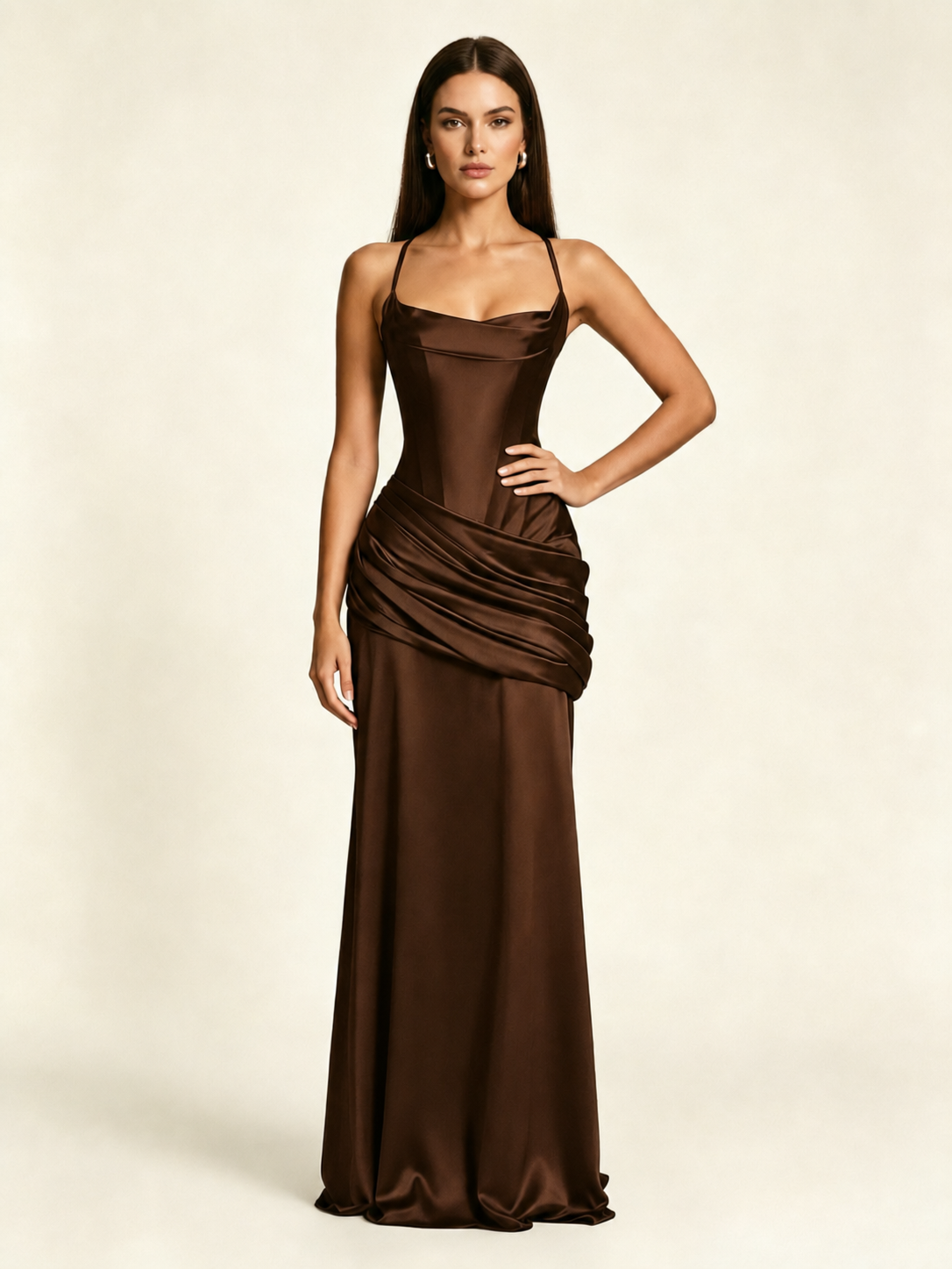 Corset Lace-up Back Draped Mermaid Formal Dress