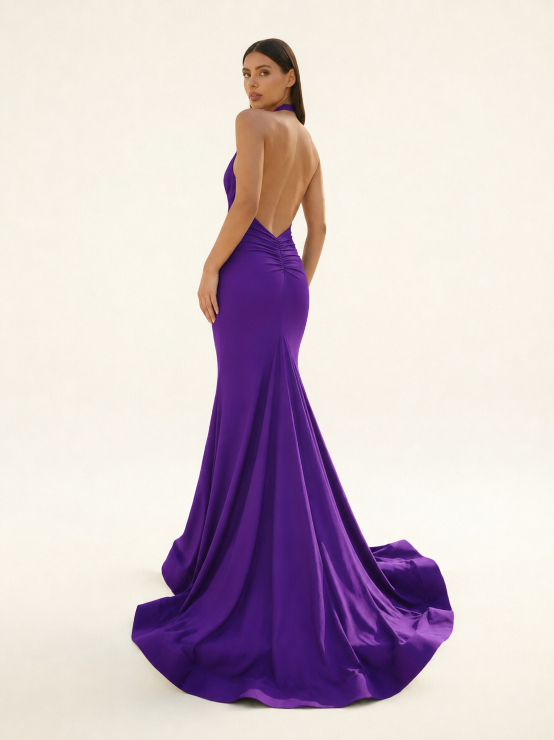 Halter Backless Mermaid Evening Gown