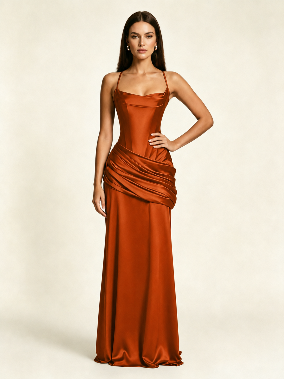 Corset Lace-up Back Draped Mermaid Formal Dress