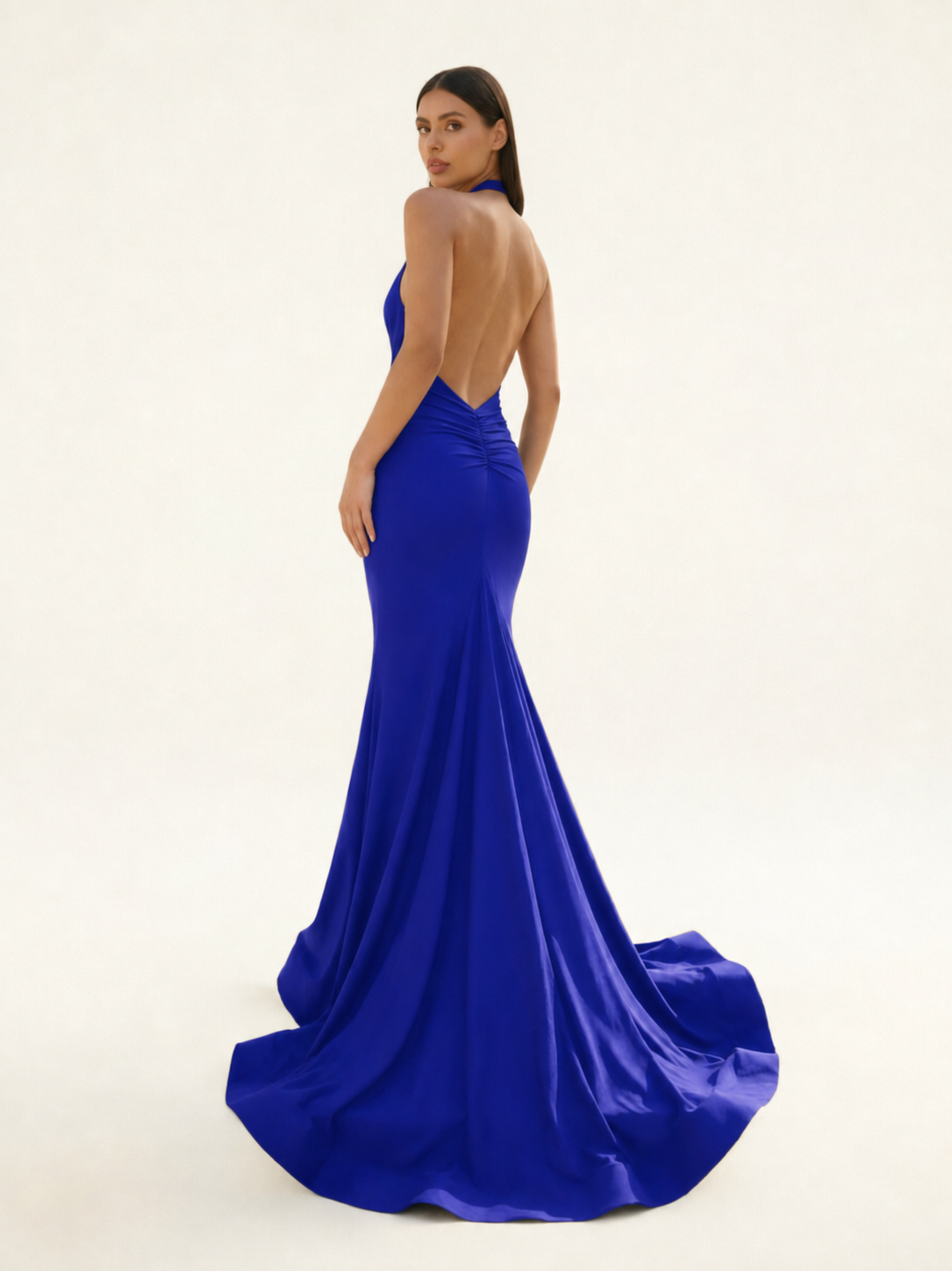 Halter Backless Mermaid Evening Gown