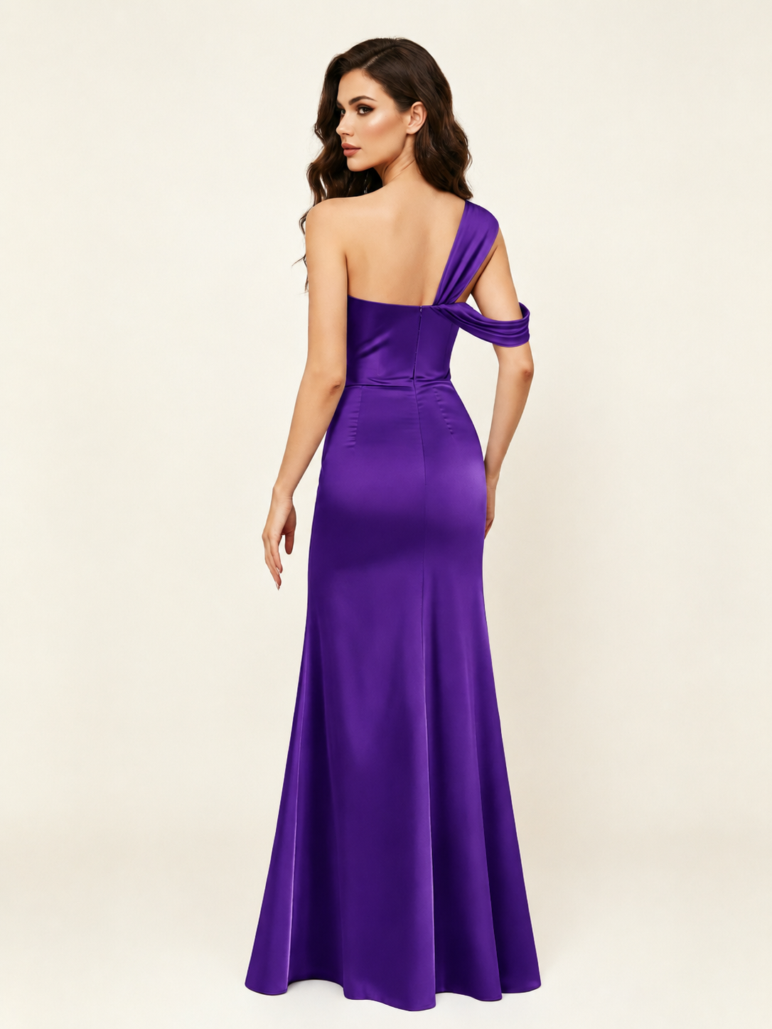 Satin One Shoulder Mermaid Bridesmaid Dress