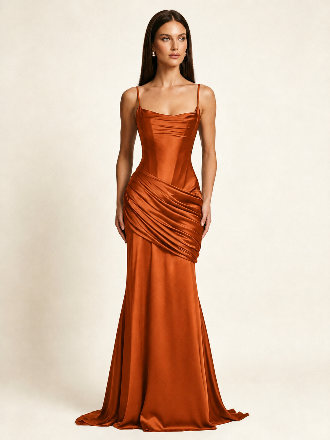 Corset Lace-up Back Draped Mermaid Formal Dress