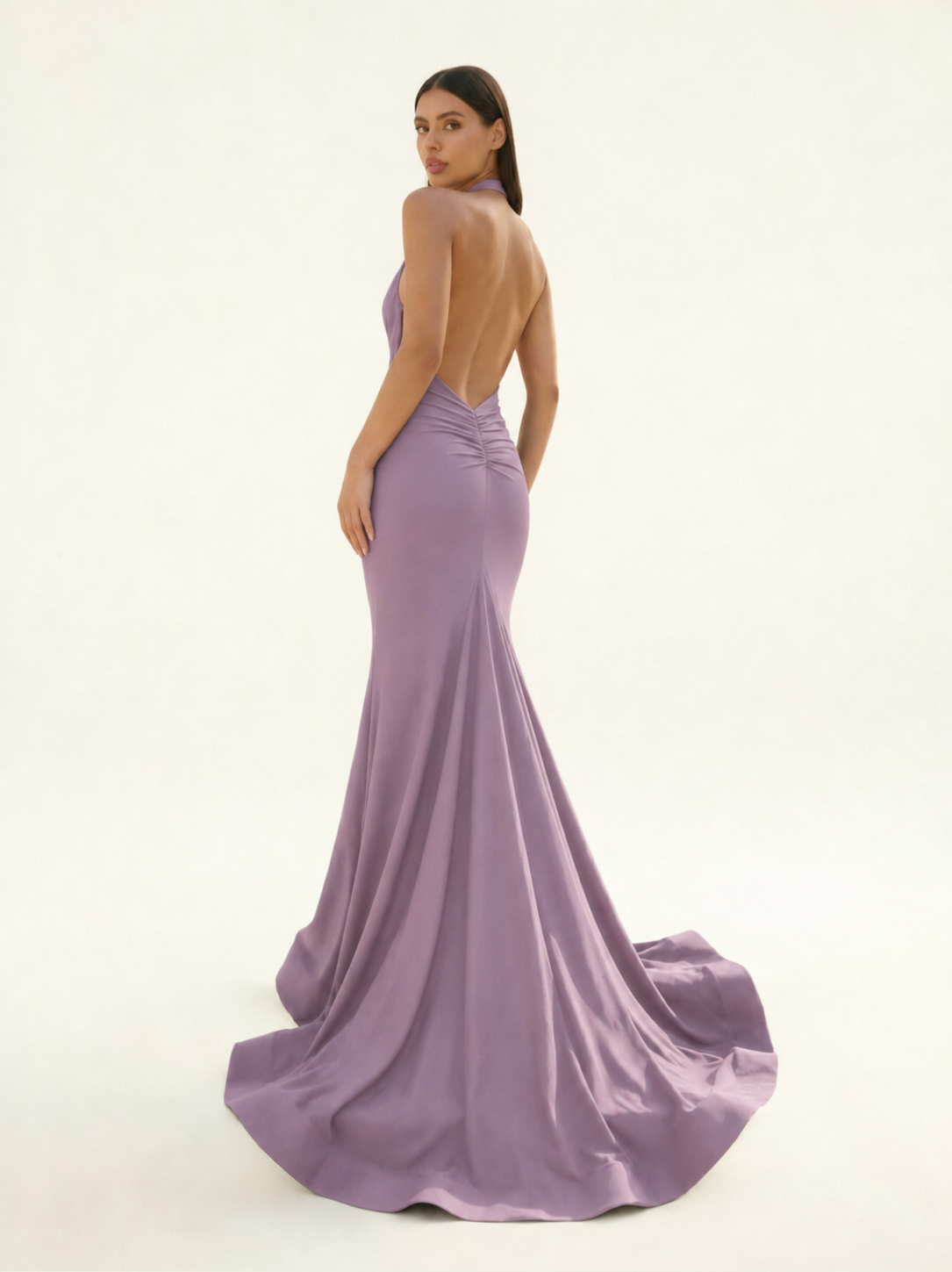 Halter Backless Mermaid Evening Gown