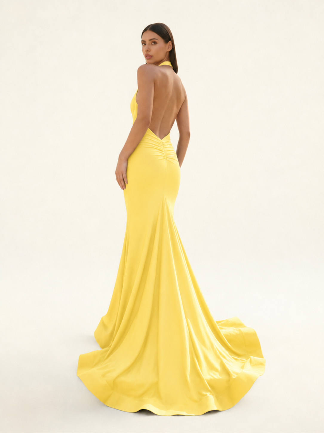 Halter Backless Mermaid Evening Gown