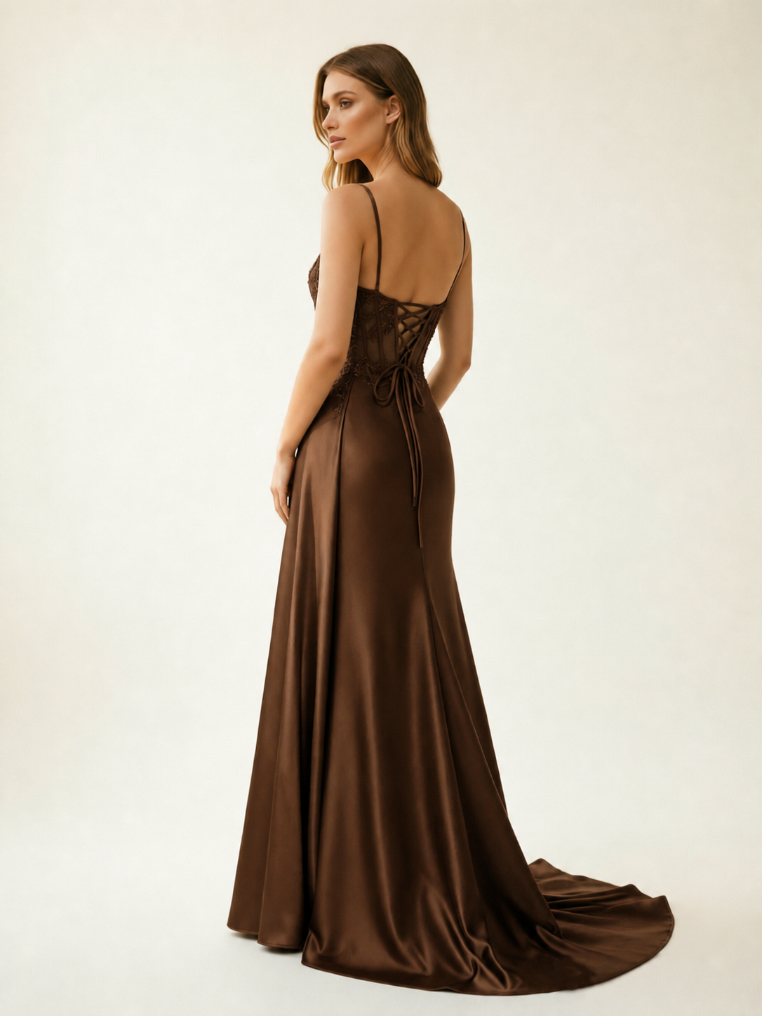 Fine shoulder-boned sequined halter dress