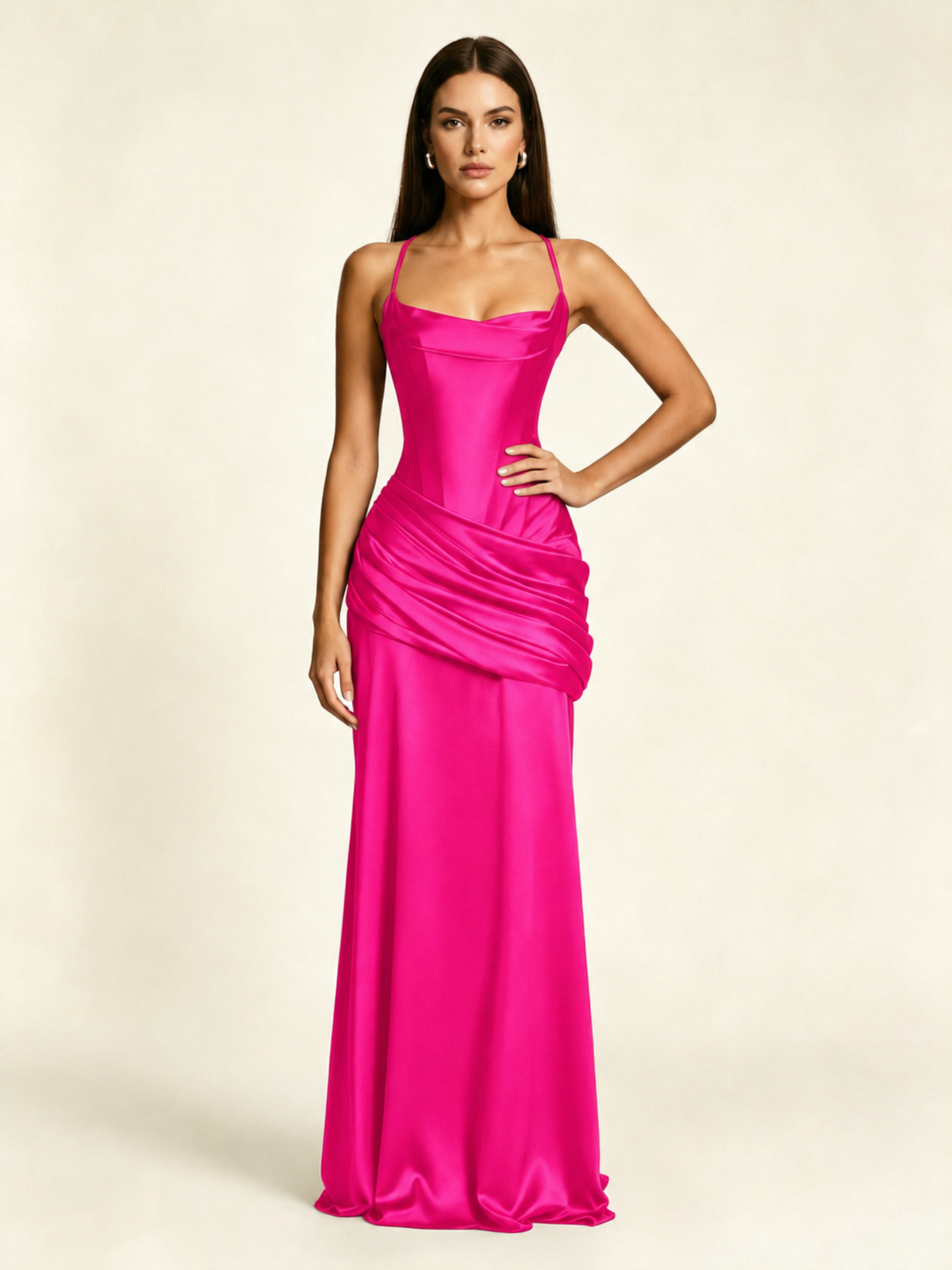 Corset Lace-up Back Draped Mermaid Formal Dress