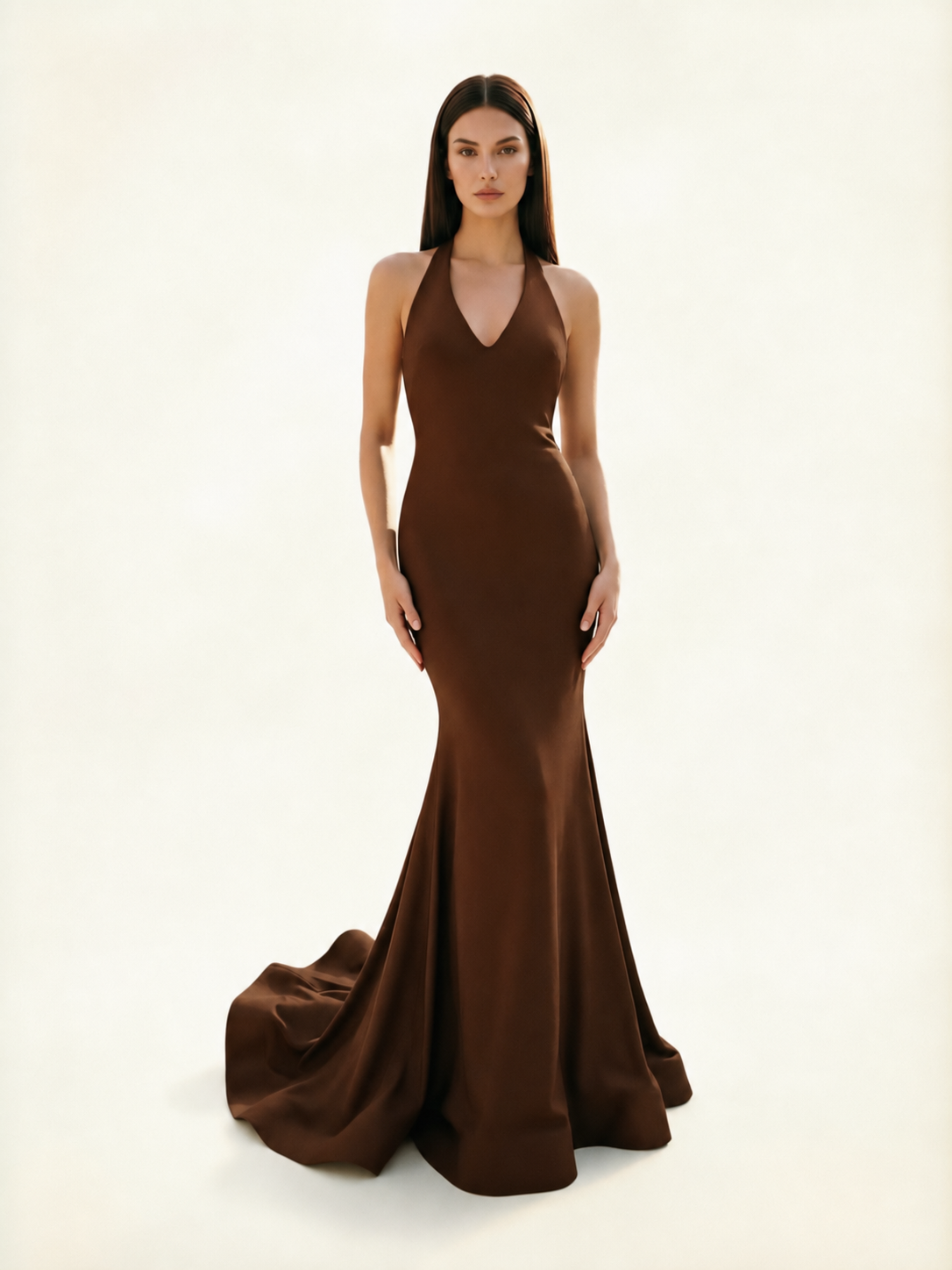 Halter Backless Mermaid Evening Gown