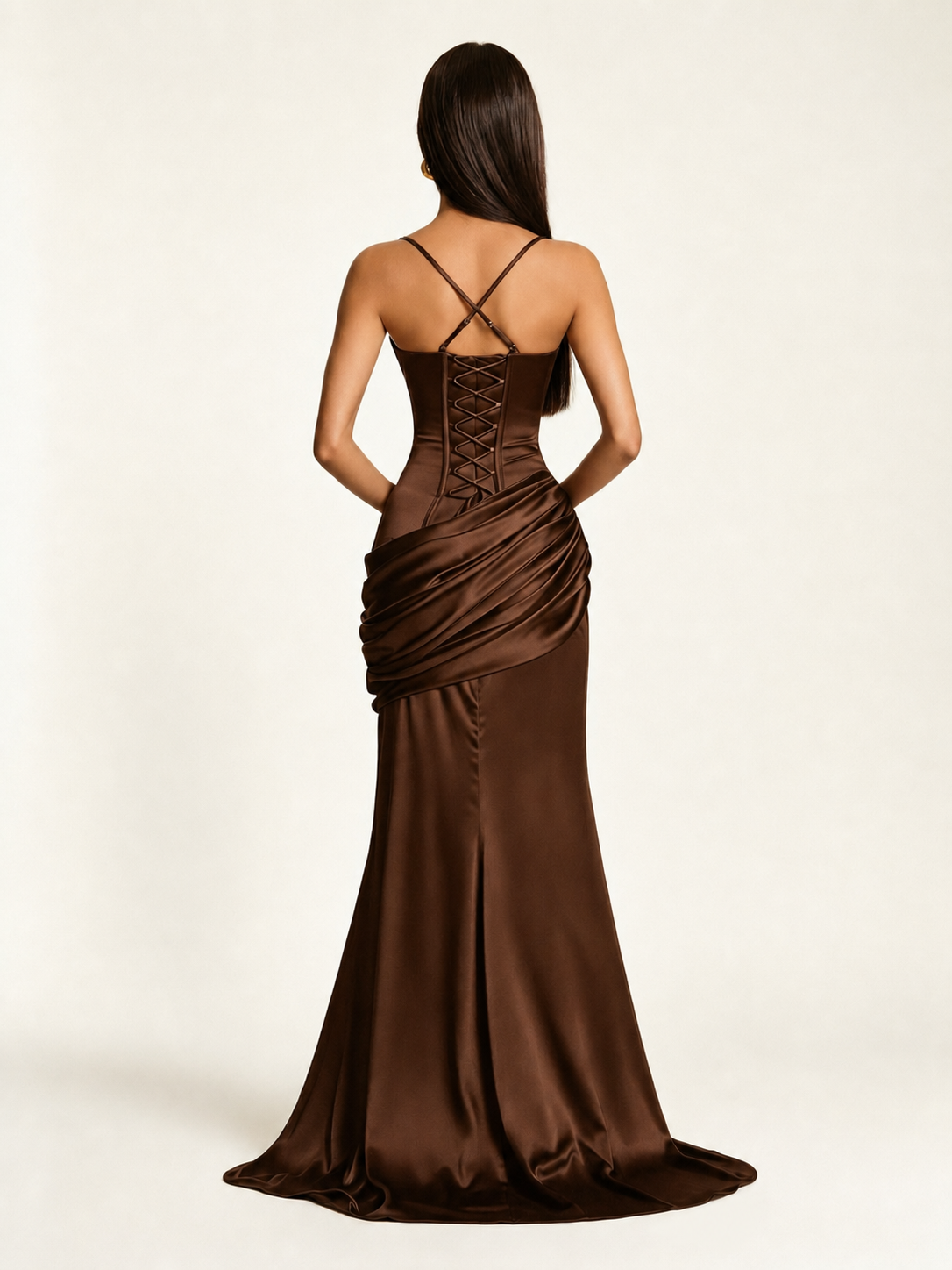 Corset Lace-up Back Draped Mermaid Formal Dress