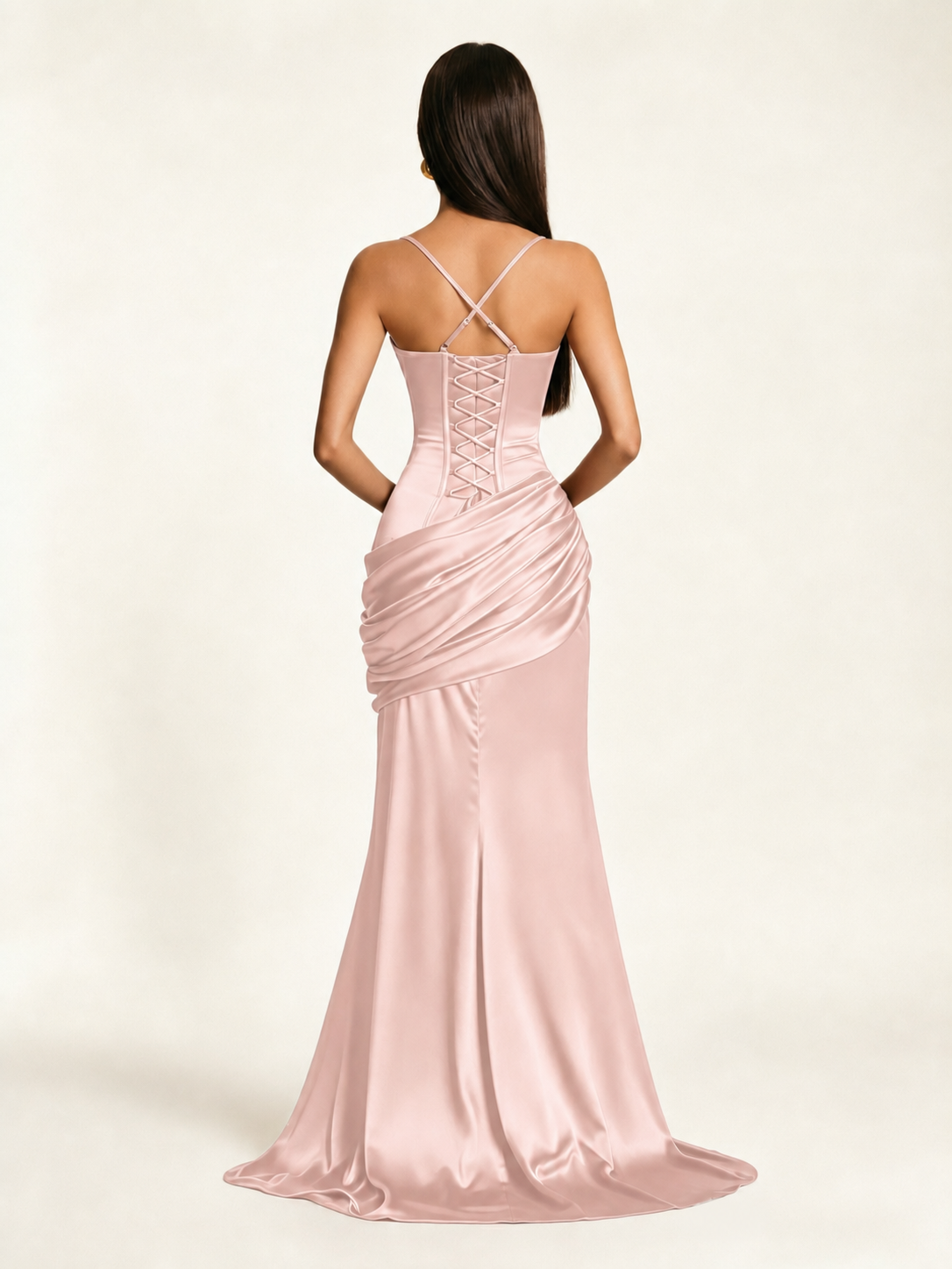 Corset Lace-up Back Draped Mermaid Formal Dress
