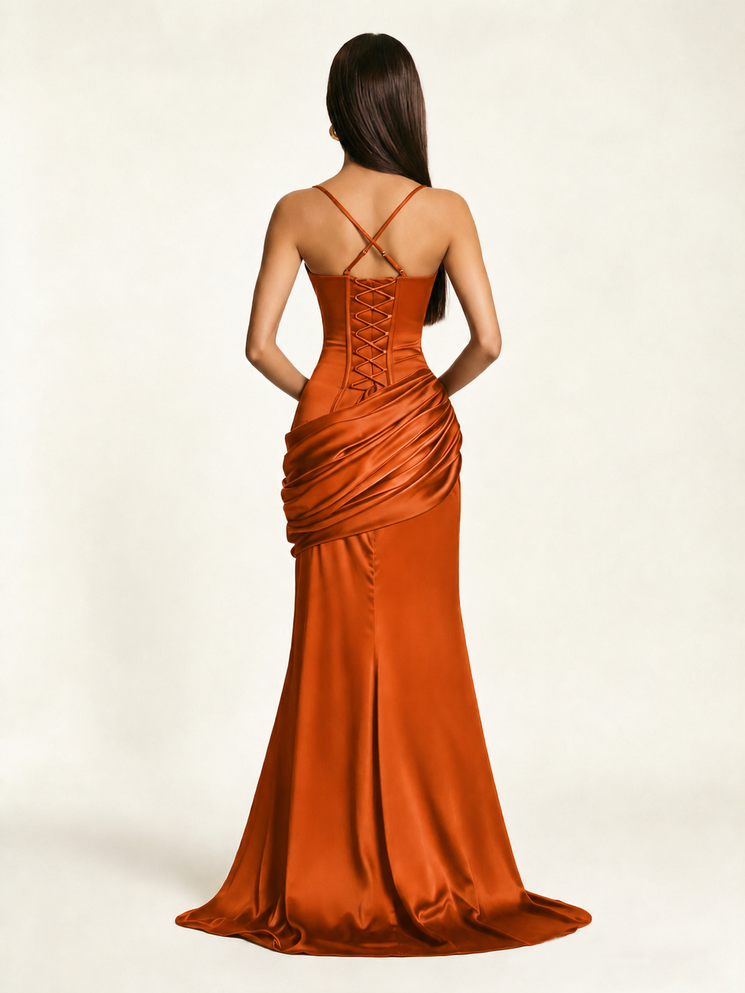 Corset Lace-up Back Draped Mermaid Formal Dress