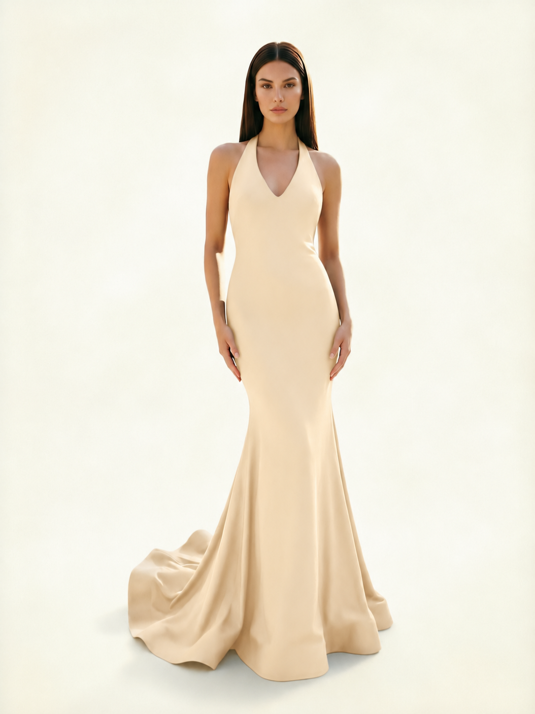 Halter Backless Mermaid Evening Gown