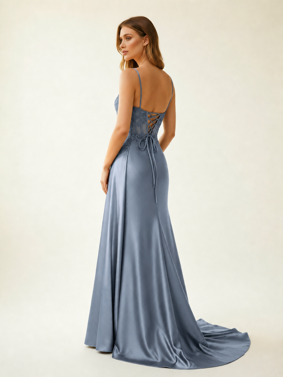 Fine shoulder-boned sequined halter dress
