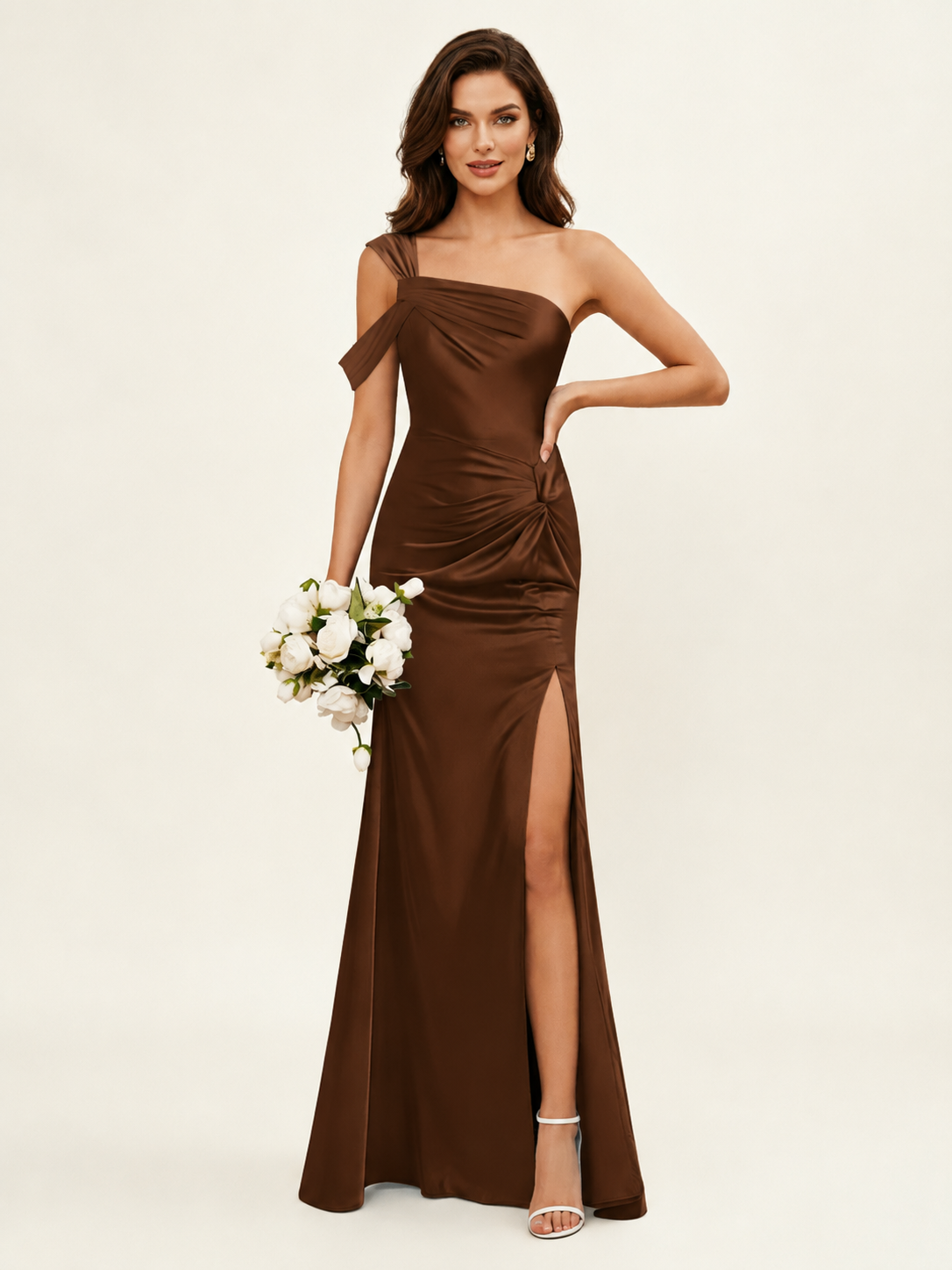 Satin One Shoulder Mermaid Bridesmaid Dress
