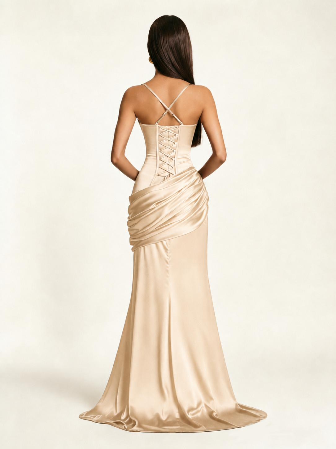 Corset Lace-up Back Draped Mermaid Formal Dress
