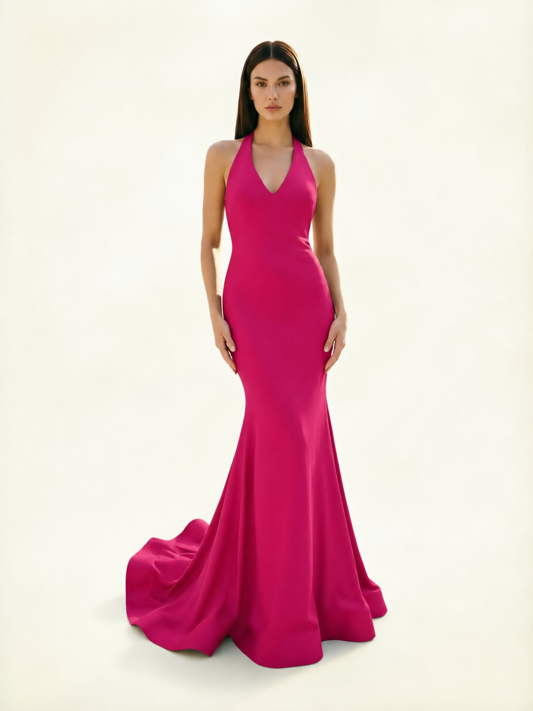 Halter Backless Mermaid Evening Gown