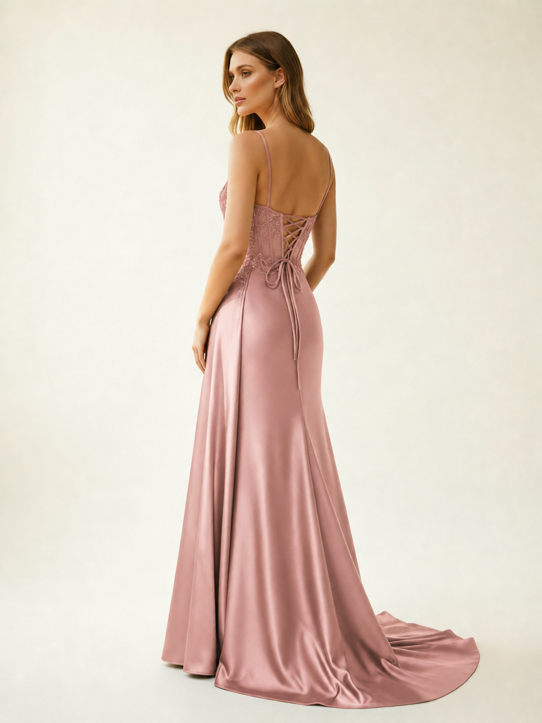 Fine shoulder-boned sequined halter dress