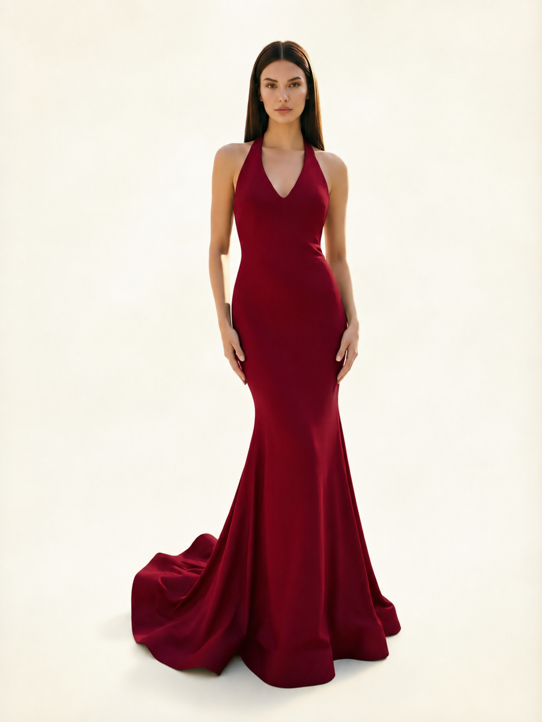 Halter Backless Mermaid Evening Gown
