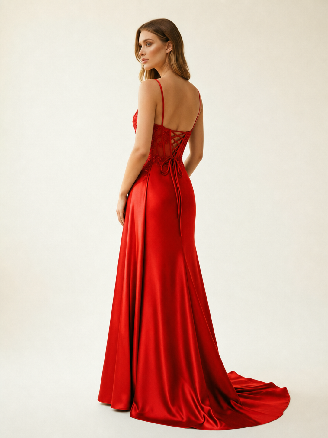 Fine shoulder-boned sequined halter dress
