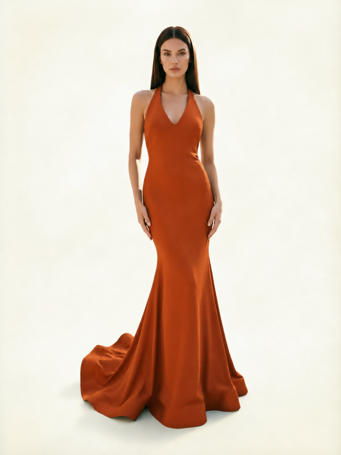 Halter Backless Mermaid Evening Gown