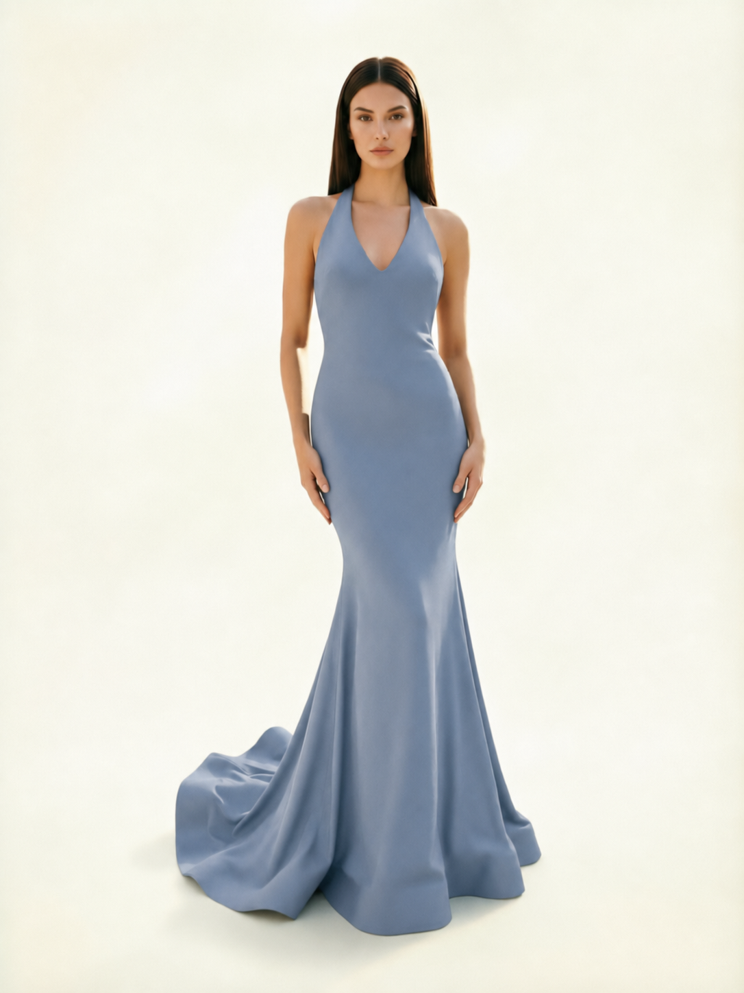 Halter Backless Mermaid Evening Gown