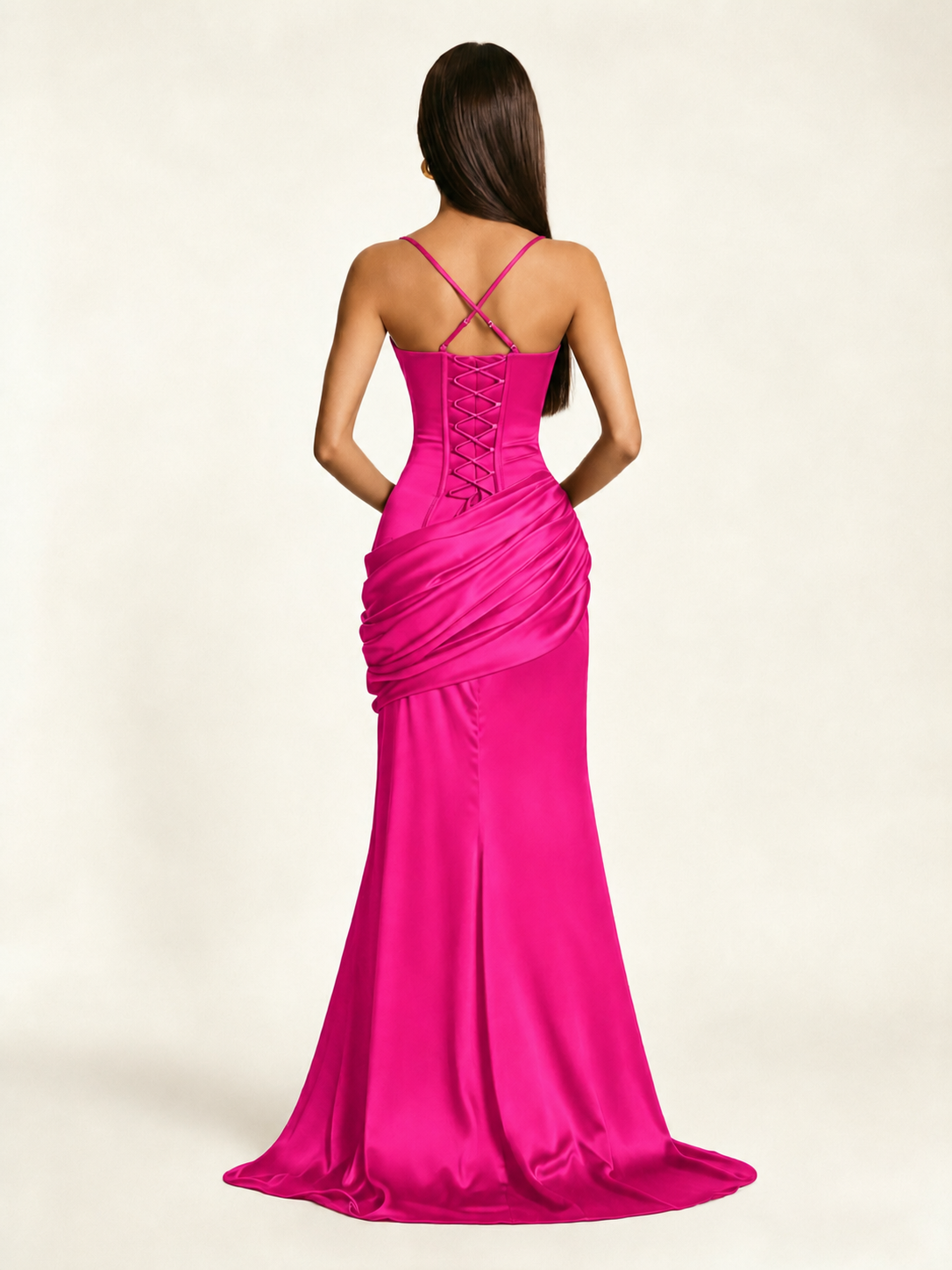 Corset Lace-up Back Draped Mermaid Formal Dress