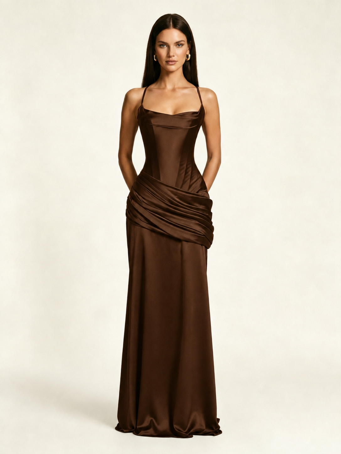 Corset Lace-up Back Draped Mermaid Formal Dress