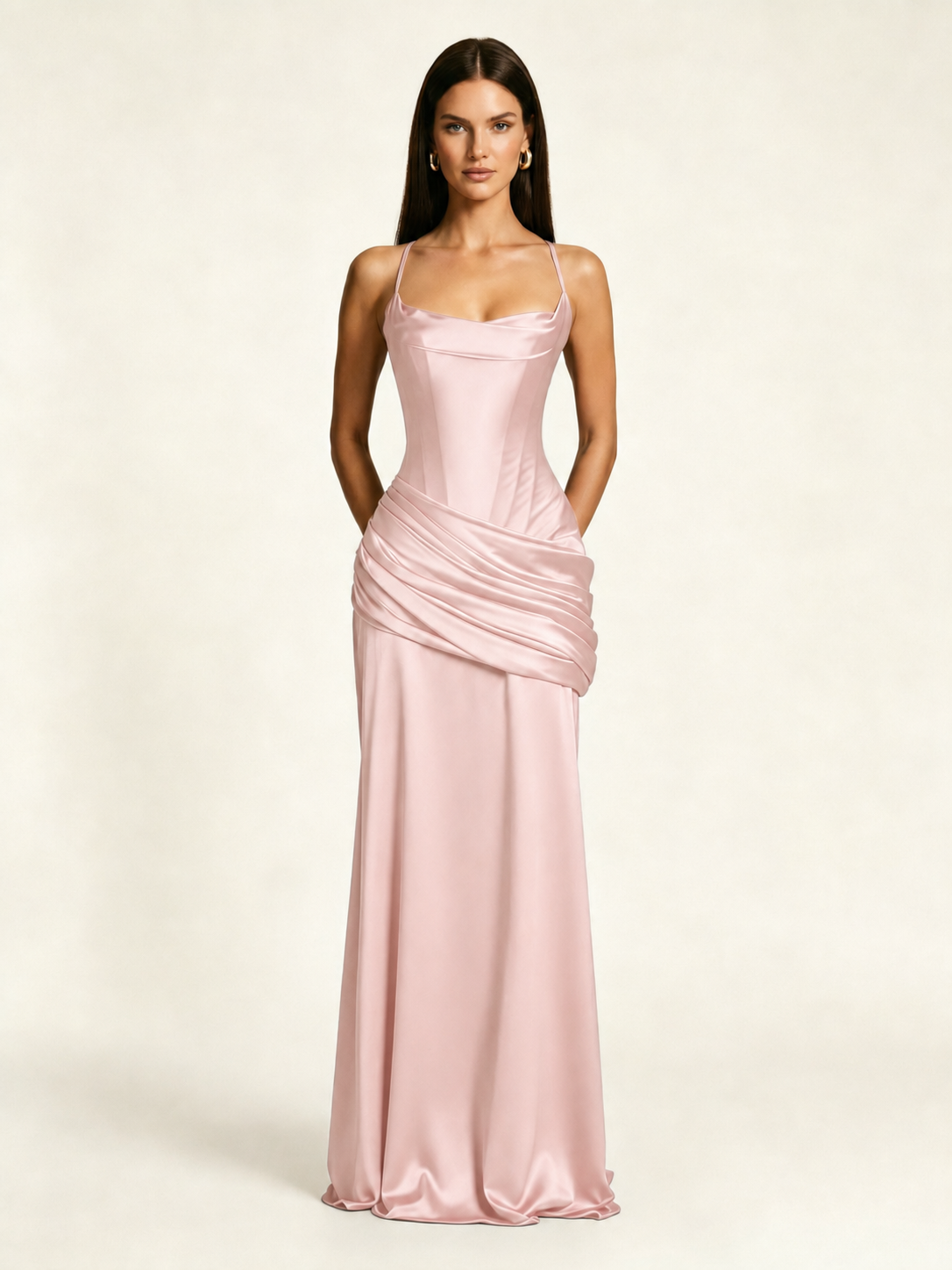 Corset Lace-up Back Draped Mermaid Formal Dress