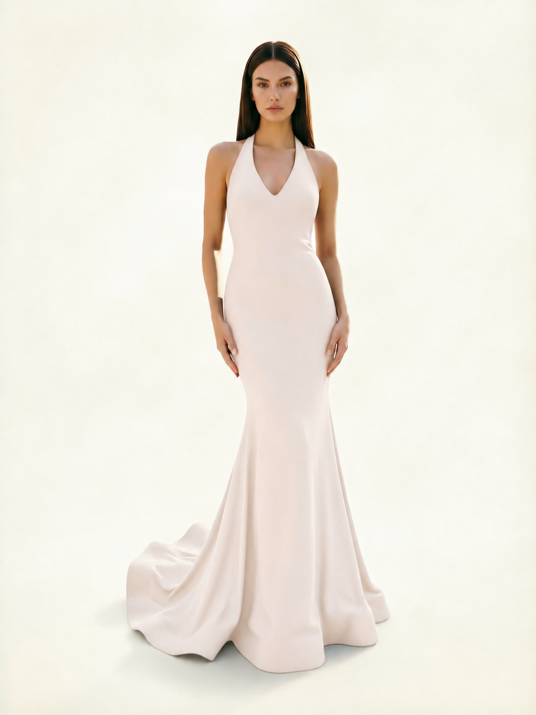 Halter Backless Mermaid Evening Gown