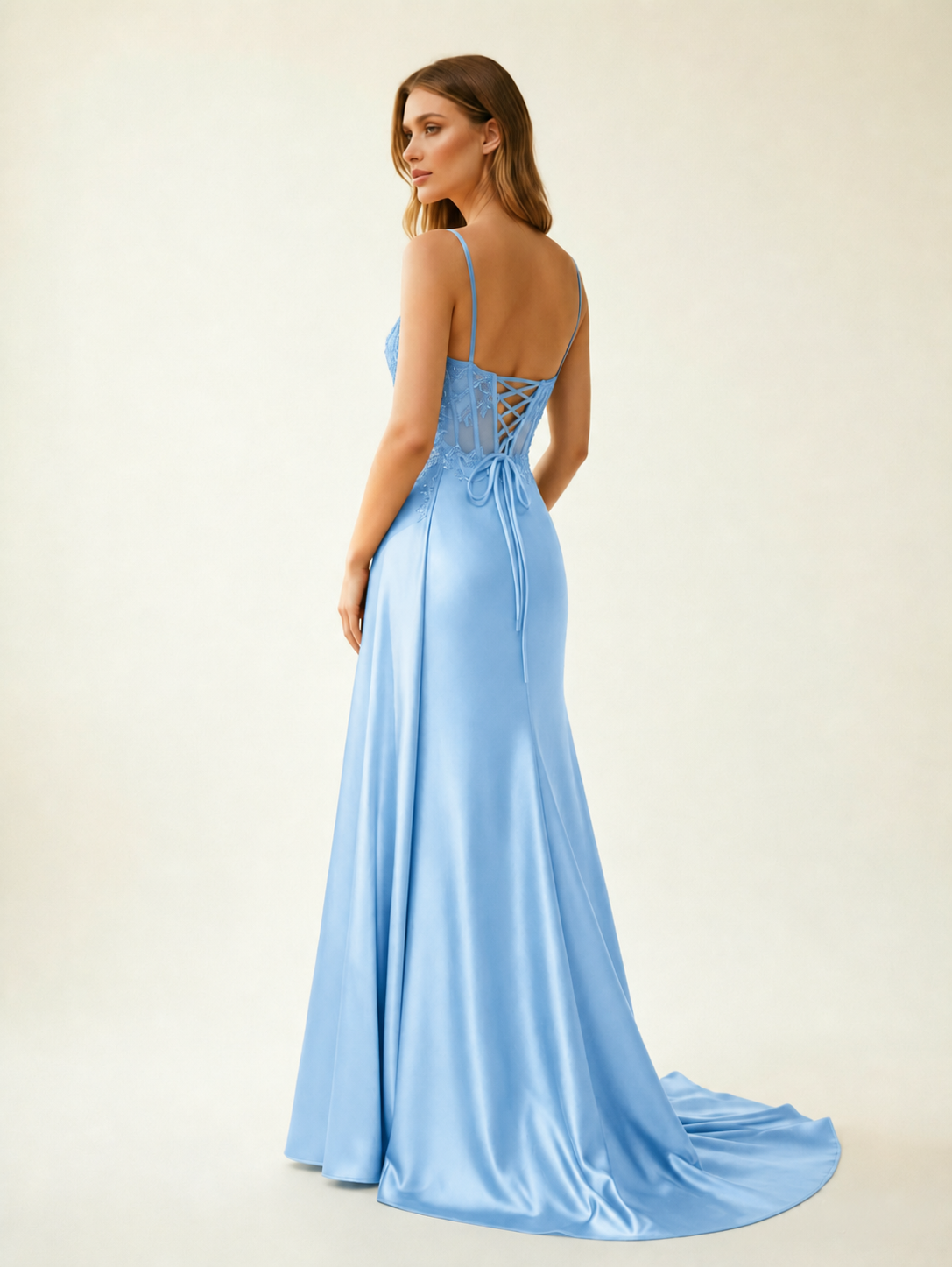 Fine shoulder-boned sequined halter dress